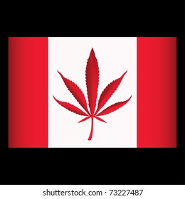 Cannabis Canada flag vector illustration