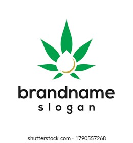 cannabis CBD drop logo design vector