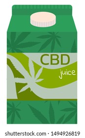 Cannabis (CBD) juice in box , vector