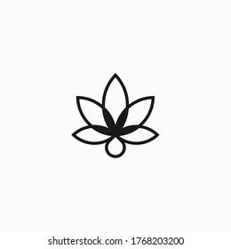cannabis cbd logo design vector illustration