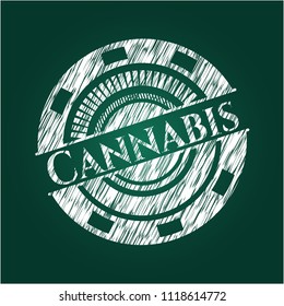 Cannabis with chalkboard texture