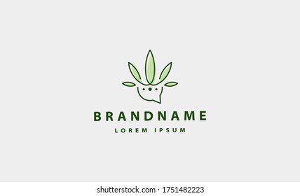 ilustración del icono del vector del logotipo de charla de charla de cannabis