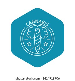 Cannabis cigar logo. Outline cannabis cigar vector logo for web design isolated on white background