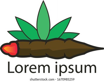Cannabis Cigarette Logo Vector Design