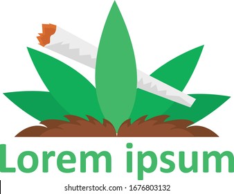 Cannabis Cigarette Logo Vector Design