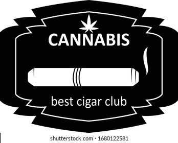 Cannabis-Zigarettenlogo, Vektordesign