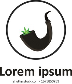 Cannabis Cigarette Pipe Logo Vector Design