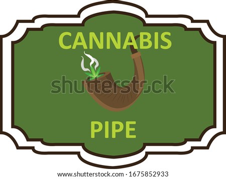 Cannabis Cigarrete Pipe Logo Vector Design