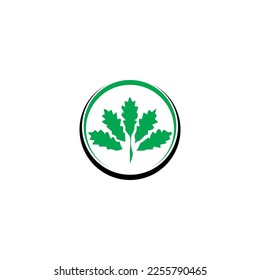 logotipo de iconos de cannabis y círculo
