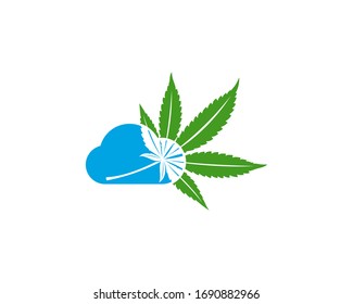 Cannabis cloud logo design vector template. Creative Cannabis on white background