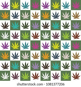 Cannabis Colorful Leaf Background