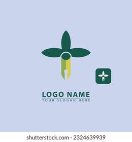 Diseño vectorial de la plantilla del icono del logotipo de la pluma de combinación de cannabis. Gráficos vectoriales abstractos estilo simple de ilustración plana.