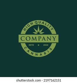 Cannabis Company Logo Design Vector