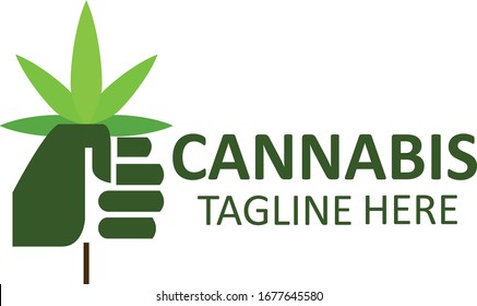 Diseño de vectores con el logotipo de la compañía de cannabis
