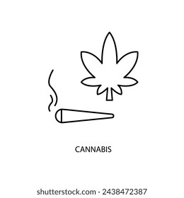 icono de la línea de concepto de cannabis. Ilustración de elemento simple. diseño de símbolo de esquema de concepto de cannabis.