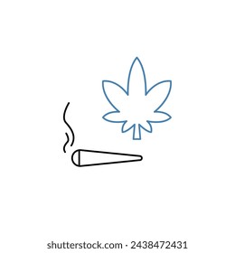 icono de la línea de concepto de cannabis. Ilustración de elemento simple. diseño de símbolo de esquema de concepto de cannabis.