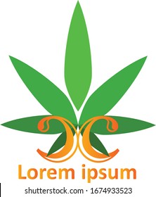 Diseño de vectores con el logotipo de canabis