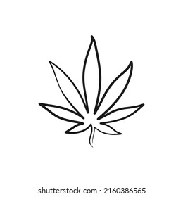 Cannabis continuous one line art design. Marijuana single line minimalism design