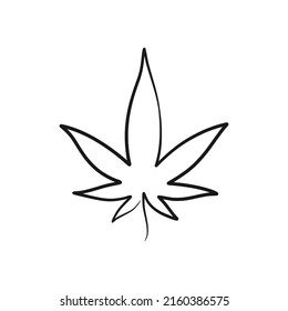 Cannabis continuous one line art design. Marijuana single line minimalism design