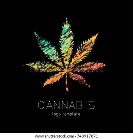 Cannabis creative logo. Marijuana colourful symbol
