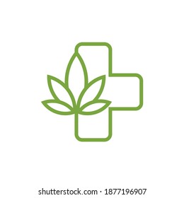 logo de cannabis con medicina cruzada