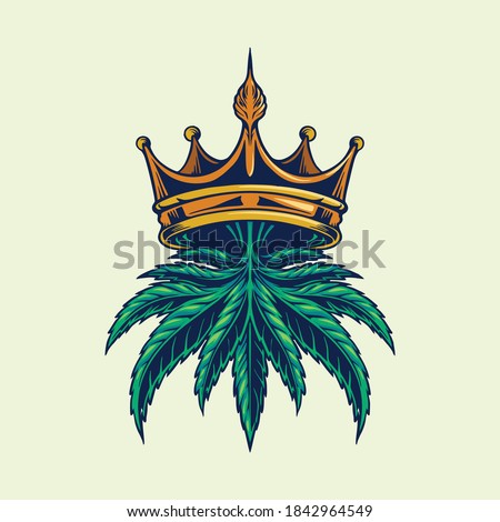 Cannabis Crown Logo Illustrations for for your work merchandise clothing line, stickers and poster, greeting advertising business company or brands
