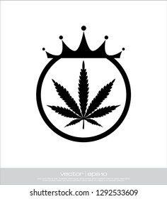 cannabis and crown logo templates