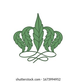 plantilla vectorial del logotipo de la corona de cannabis