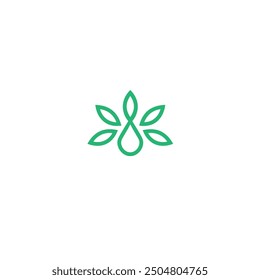 Diseño de Vector plano con logo de cristal de cannabis