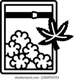diseño de iconos de los vectores de cristales de cannabis, símbolo de cannabis y marihuana, señal de thc y cbd, ilustración recreativa de las poblaciones de drogas de origen vegetal, concepto de Kief o keef