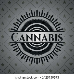 Cannabis dark emblem. Vector Illustration. Detailed.
