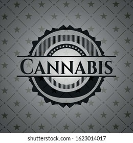 Cannabis dark icon or emblem. Vector Illustration. Detailed.