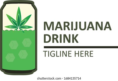Diseño de vectores con logotipo para bebidas de cannabis