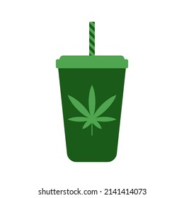 Cannabis drink vector icon on white background