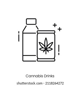 cannabis drinks icon. Outline style icon design isolated on white background