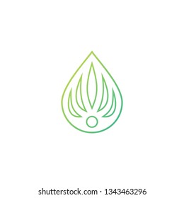 cannabis drop human logo vector icon illustration