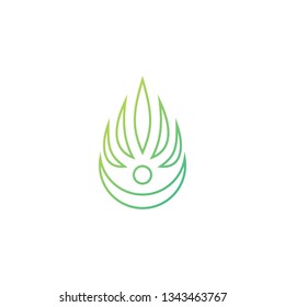cannabis drop human logo vector icon illustration