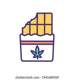 Cannabis Edible RGB Color Icon. Food Product. Chocolates With Marijuana Extract. Cannabis-infused Baked Goods. Smoke-free Alternative. Consuming Dried Cannabis. Isolated Vector Illustration