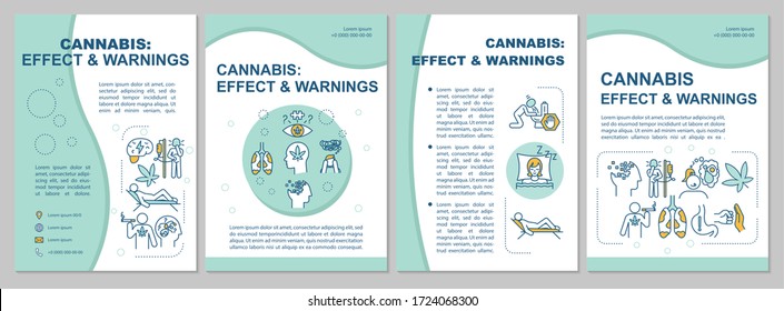 Cannabis Effects Warnings Brochure Template Marijuana Stock Vector ...