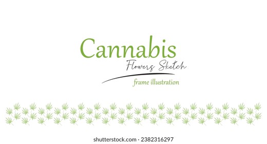 cannabis element design.
frame and background illustration.