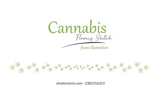 diseño de elementos de cannabis.
ilustración de marco y fondo.