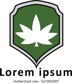 Cannabis Emblem Logo Vector Design