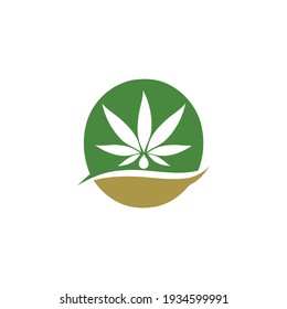 Cannabis Essence Oil Drop Medical Cannabis Marijuana Leaf Geometric Globe Logo