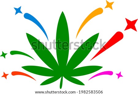 Cannabis euphoria vector illustration. A flat illustration design of cannabis euphoria icon on a white background.