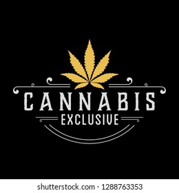 Cannabis Exclusive Gold Logo Design