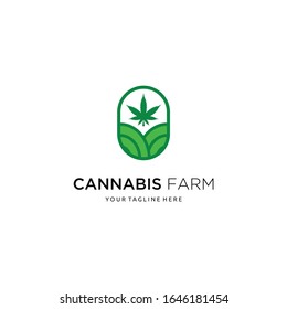 cannabis farm green leaf logo design inspiration