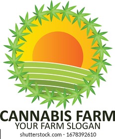 Cannabis Farm Logo Vector Design