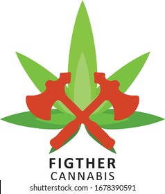 Cannabis und Figther Logo, Vektordesign