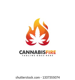 Cannabis Fire Concept illustration vector Design template. Suitable for Creative Industry, Multimedia, entertainment, Educations, Shop, and any related business
