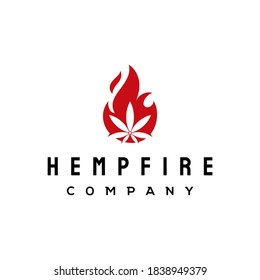 cannabis fire flame logo design inspiration